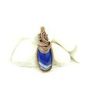 Wisiorek z niebieskim agatem wire wrapping