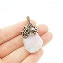 Miedziany wisiorek wire wrapping z agatem - prezent dla niej