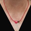 Walentynkowe serce z ceramiki - wisiorek handmade dla ukochanej osoby