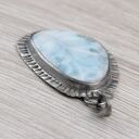 Larimar i srebro oksydowane - wisior 1951a