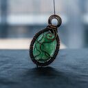 Naszyjnik Zuryn z awenturynem - miedziany wisiorek wire wrapping