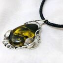 Srebrny Wisior Z Bursztynem Srebro 925 Handmade