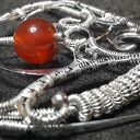 Wisiorek serce wire wrapping z karneolem - srebro 925/999