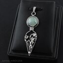 Pastelowe pnącze - srebrny wisior z amazonitem i kryształkami Swarovskiego