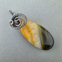 Darma - wisiorek z agatem i oksydowanym srebrem, wire wrapping