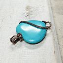 Howlit Serce M293 - turkusowy wisiorek wire wrapping z miedzi