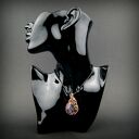 Fluoryt wisiorek wire wrapping z kamieniem - miedziany, oksydowany
