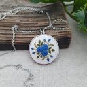 Haftowany medalion - niebieski