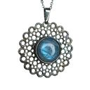 Srebrny wisiorek z błękitnym płomieniem a1101