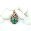 Wisiorek z zielonym agatem wire wrapping