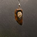 Wisiorek - Krzemień Pasiasty - biżuteria z duszą ziemi, pirografia, handmade, prezent