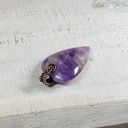 Ametystowe serce M287 - miedziany wisiorek wire wrapping
