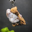 Naszyjnik - brzoza i agat brązowy, pirografia, wood Jewellery, wisiorek, upominek, oryginalny