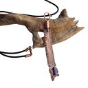 Naszyjnik z oksydowanej miedzi, lapis lazuli i rzemienia /1/ handmade