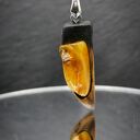 Wisiorek "Bursztynowy pazur" -żywioł ognia i bursztynowego światła, biżuteria z drewna, na święta