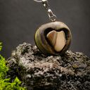 Wisiorek - Serce z Gór Świętokrzyskich - wisiorek z duszą i historią, pirografia, krzemień pasiasty