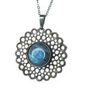 Srebrny wisiorek z błękitnym płomieniem a1101