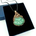 Wisiorek z awenturynem w kształcie łapki - ręcznie robiony wire wrapping