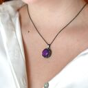 Zawieszka z sugilitem - srebrna biżuteria artystyczna