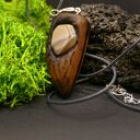 Wisiorek - Krzemień Pasiasty - biżuteria z duszą ziemi, pirografia, handmade, prezent