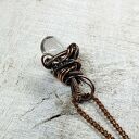 Kryształ górski m259 - wisiorek wire wrapping z miedzi