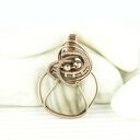 Krzemień pasiasty wisiorek wire wrapping - ręcznie robiona biżuteria z kamieniem naturalnym