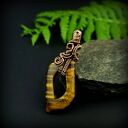 Wisiorek z tygrysim okiem - miedziana oprawa wire wrapping