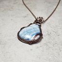 Lapis Lace Onyx m232 - wisiorek wire-wrapping z miedzi