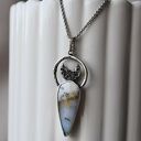 Srebrny naszyjnik z lunulą opalem dendrytowym