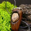 Wisiorek - Krzemień Pasiasty - biżuteria z duszą ziemi, pirografia, handmade, prezent