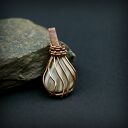 Krzemień pasiasty wisiorek wire wrapping