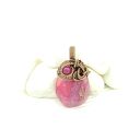 Wisiorek wire wrapping z różowym agatem