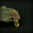 Wisiorek z cytrynem - ręczne wire wrapping i miedziane oplecenie
