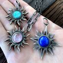 Duży, srebrny Gwiazda Wenus z lapisem lazuli 12 mm