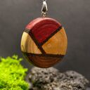 Wisiorek geometryczny "Kratka" drewno, pirografia - idealny prezent handmade