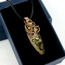 Wisiorek z cytrynem - miedziany talizman wire wrapping
