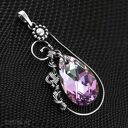 Delikatna łza: kryształ Swarovski w srebrze 999-930 - wire wrapping