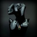 Wisiorek z zielonym agatem wire wrapping