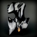 Jaspis krajobrazowy wisiorek wire wrapping - miedziany