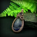 Wisiorek z fluorytem - wire wrapping z ametystem i hematytami
