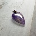 Ametystowe serce M287 - miedziany wisiorek wire wrapping