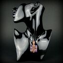 Wisior z ametystem w technice wire wrapping - miedziany, oksydowany