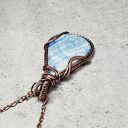Lapis Lace Onyx m232 - wisiorek wire-wrapping z miedzi