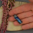 Naszyjnik Talizman z kwarcu tytanowego Aura - wire wrapping i stal chirurgiczna