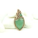 Wisiorek z awenturynem - miedziana oprawa wire wrapping