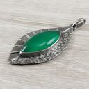 Chalcedon w srebrze 925 i 999 - wisior 1953a