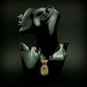 Wisiorek z kwarcem tytanowym - wire wrapping z miedzi i hematytem