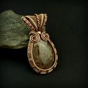 Wisiorek z obsydianem wire wrapping