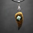 Naszyjnik - octowiec i amazonit mahoniowy, wood Jewellery, wisiorek, upominek