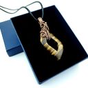 Wisiorek z tygrysim okiem - miedziana oprawa wire wrapping